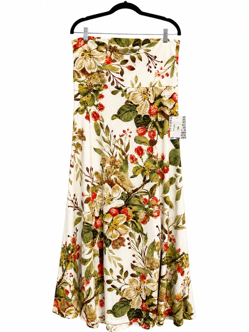 LULAROE- Maxi Skirt White Floral size Large